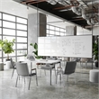 Heavy Duty Gray Vinyl Stack Chair with Arms - Reception Furniture