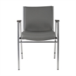 Heavy Duty Gray Vinyl Stack Chair with Arms - Reception Furniture