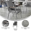 Heavy Duty Gray Vinyl Stack Chair with Arms - Reception Furniture