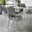 Heavy Duty Gray Vinyl Stack Chair with Arms - Reception Furniture