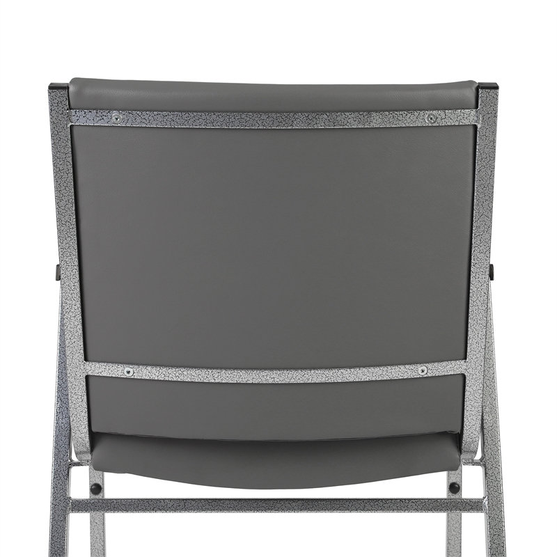 Heavy Duty Gray Vinyl Stack Chair with Arms - Reception Furniture