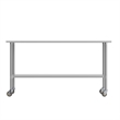 Commercial Stainless Steel 18 Gauge Work Table with Undershelf and Casters-30x72