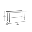 Commercial Stainless Steel Kitchen Prep and Work Table with 1.5