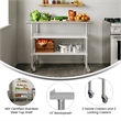Commercial Stainless Steel Work Table with Backsplash and 2 Undershelves -24x48