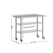 Commercial Stainless Steel Work Table with Backsplash and 2 Undershelves -24x48