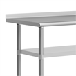 Commercial Stainless Steel Work Table with Backsplash and 2 Undershelves -24x48