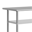 Commercial Stainless Steel Work Table with Dual Undershelves and Casters - 24x48