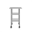 Commercial Stainless Steel Work Table with Dual Undershelves and Casters - 24x48