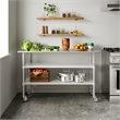 Commercial Stainless Steel Work Table with Backsplash and 2 Undershelves -24x60