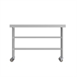 Commercial Stainless Steel Work Table with Backsplash and 2 Undershelves -24x60