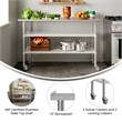 Commercial Stainless Steel Work Table with Backsplash and 2 Undershelves -24x60