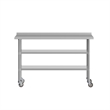 Commercial Stainless Steel Work Table with Backsplash and 2 Undershelves -24x60