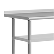 Commercial Stainless Steel Work Table with Backsplash and 2 Undershelves -24x60