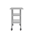 Commercial Stainless Steel Work Table with Dual Undershelves and Casters - 24x60