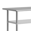 Commercial Stainless Steel Work Table with Dual Undershelves and Casters - 24x60