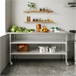 Commercial Stainless Steel Work Table with Backsplash and 2 Undershelves -30x72