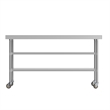 Commercial Stainless Steel Work Table with Backsplash and 2 Undershelves -30x72