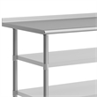 Commercial Stainless Steel Work Table with Backsplash and 2 Undershelves -30x72