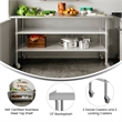 Commercial Stainless Steel Work Table with Backsplash and 2 Undershelves -30x72