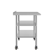 Commercial Stainless Steel Work Table with Backsplash and 2 Undershelves -30x72