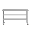 Commercial Stainless Steel Work Table with Backsplash and 2 Undershelves -30x72