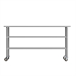 Commercial Stainless Steel Work Table with Dual Undershelves and Casters - 30x72