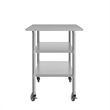 Commercial Stainless Steel Work Table with Dual Undershelves and Casters - 30x72