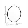 Wall Mount 30 Inch Shatterproof Round Accent Wall Mirror with Black Metal Frame