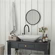 Wall Mount 20 Inch Shatterproof Round Accent Wall Mirror with Black Metal Frame