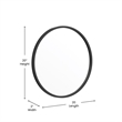 Wall Mount 20 Inch Shatterproof Round Accent Wall Mirror with Black Metal Frame