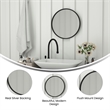 Wall Mount 20 Inch Shatterproof Round Accent Wall Mirror with Black Metal Frame