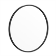 Wall Mount 24 Inch Shatterproof Round Accent Wall Mirror with Black Metal Frame