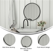 Wall Mount 24 Inch Shatterproof Round Accent Wall Mirror with Black Metal Frame