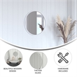 Wall Mount 16 Inch Shatterproof Round Accent Wall Mirror with Silver Metal Frame