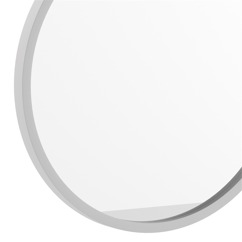 Wall Mount 16 Inch Shatterproof Round Accent Wall Mirror with Silver Metal Frame