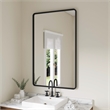 Large Rectangular Accent Mirror with 2 Inch Deep Iron Frame in Black - 48