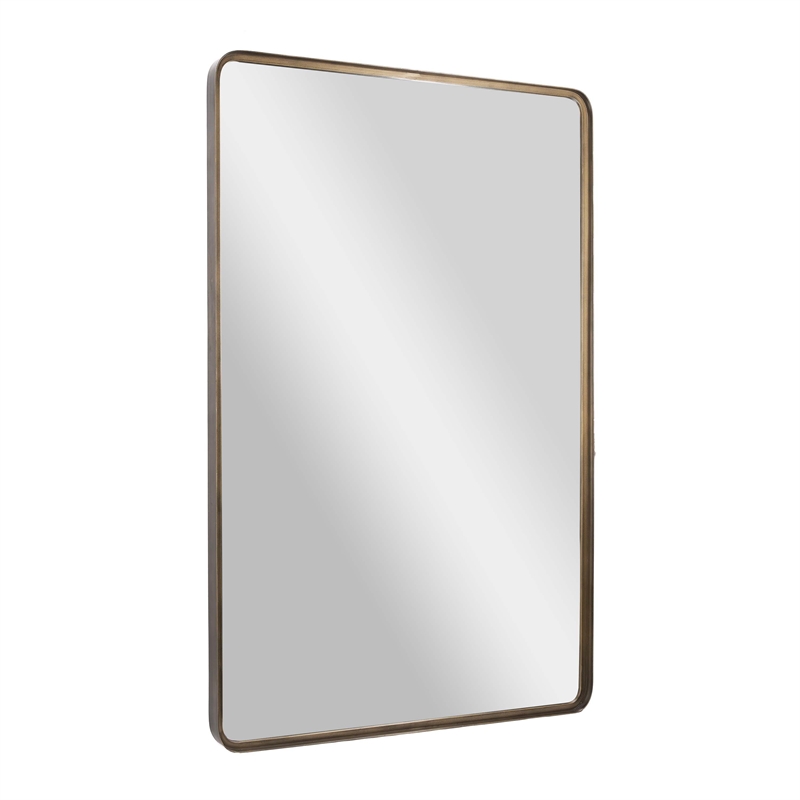 Large Rectangular Accent Mirror with 2 Inch Deep Iron Frame in Brnze - 48