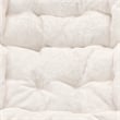 Double Folding Faux Shearling Saucer Chair with 2 Ottomans - Ivory/Soft Gold