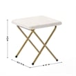 Double Folding Faux Shearling Saucer Chair with 2 Ottomans - Ivory/Soft Gold