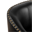 Classic Club Style Chair with 360 Swivel Base and Nail Trim - Black LeatherSoft