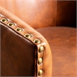 Classic Club Style Chair with 360 Swivel Base and Nail Trim - Brown LeatherSoft
