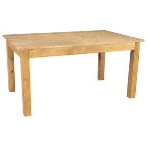 60&quot x 38&quot Rectangular Light Natural Solid Pine Farm Dining Table