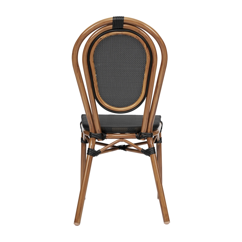 All-Weather Commercial Paris Chair with Natural Metal Frame-Black