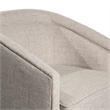 Traditional Club Style Accent Chair with 360 Swivel Metal Base in Cream Fabric