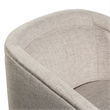 Traditional Club Style Accent Chair with 360 Swivel Metal Base in Cream Fabric