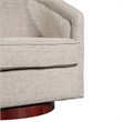 Traditional Club Style Accent Chair with 360 Swivel Metal Base in Cream Fabric