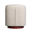 Traditional Club Style Accent Chair with 360 Swivel Metal Base in Cream Fabric