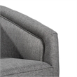 Traditional Club Style Accent Chair with 360 Swivel Metal Base in Gray Fabric