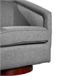 Traditional Club Style Accent Chair with 360 Swivel Metal Base in Gray Fabric