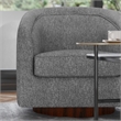Traditional Club Style Accent Chair with 360 Swivel Metal Base in Gray Fabric